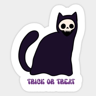 Trick or treat cute grim reaper cat Sticker